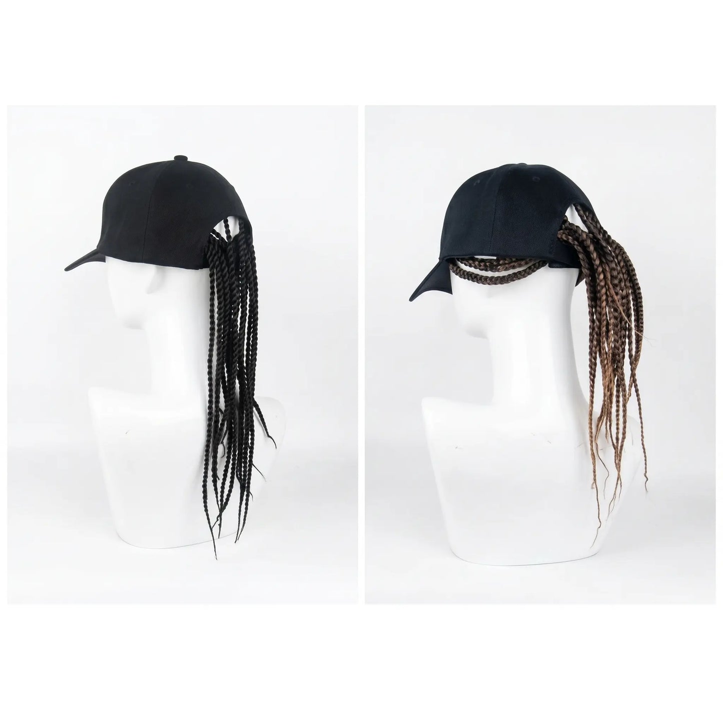 Flätad perukkeps – Snapback-keps med fastsydda dreadlockflätor