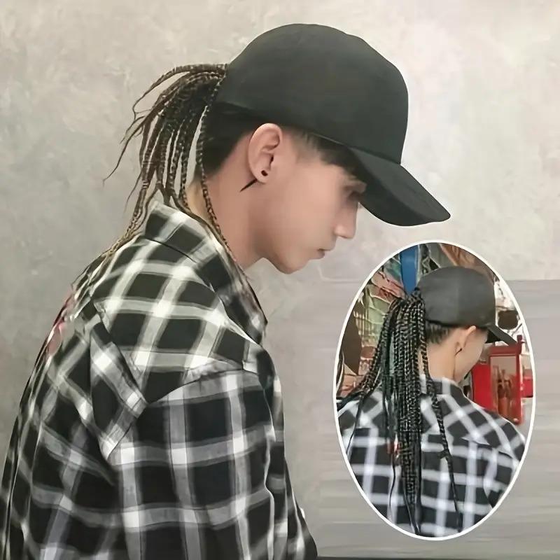 Flätad perukkeps – Snapback-keps med fastsydda dreadlockflätor
