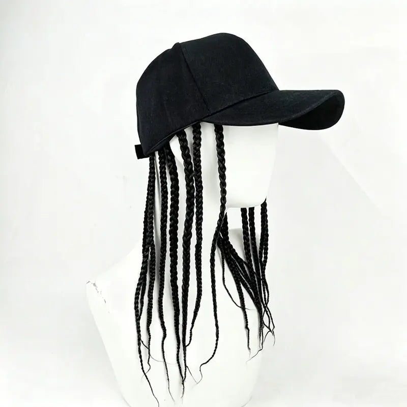 Flätad perukkeps – Snapback-keps med fastsydda dreadlockflätor