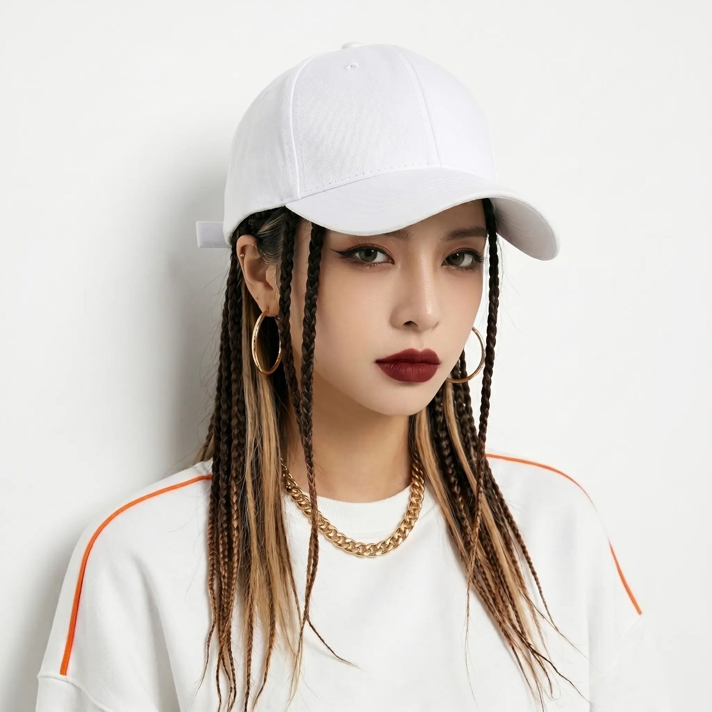 Flätad perukkeps – Snapback-keps med fastsydda dreadlockflätor