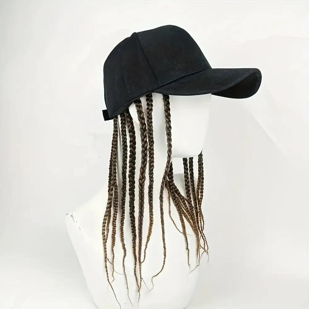Flätad perukkeps – Snapback-keps med fastsydda dreadlockflätor