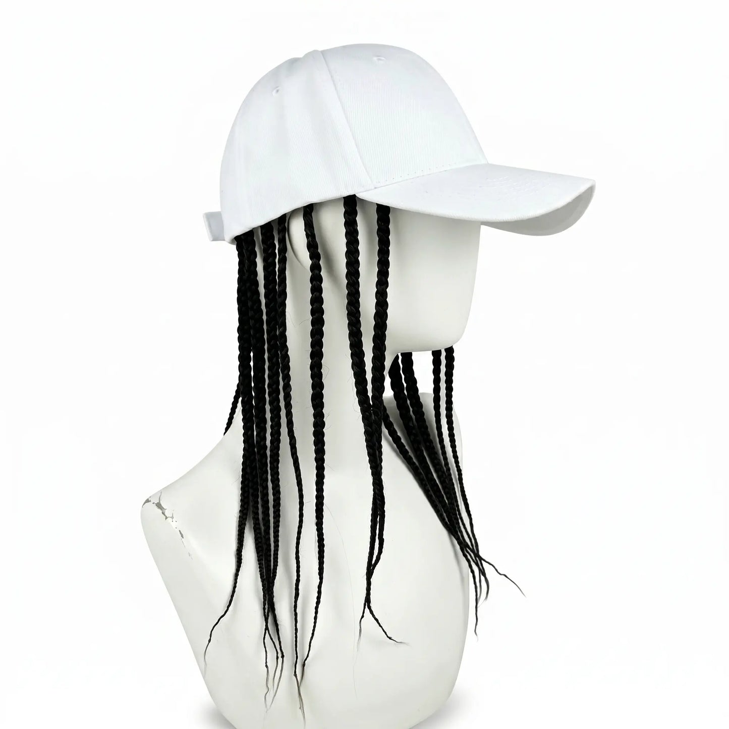 Flätad perukkeps – Snapback-keps med fastsydda dreadlockflätor