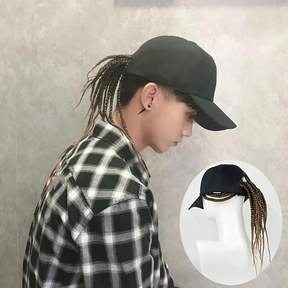 Flätad perukkeps – Snapback-keps med fastsydda dreadlockflätor