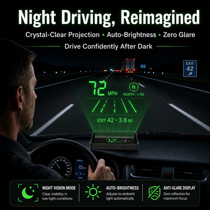 Head-Up Display (HUD) – GPS til bilen med digital hastighetsmåler