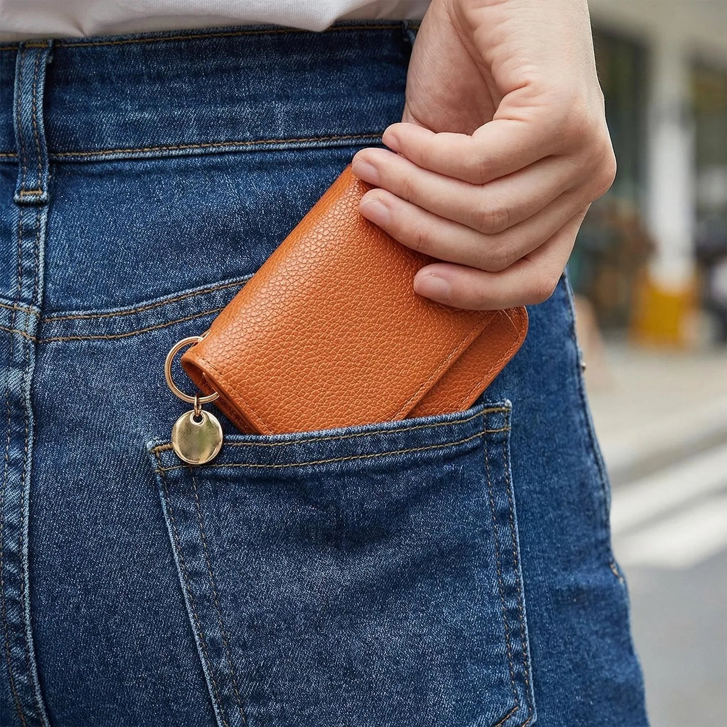 👜 Retro håndholdt lommebok med plass til flere kort og skjult lomme