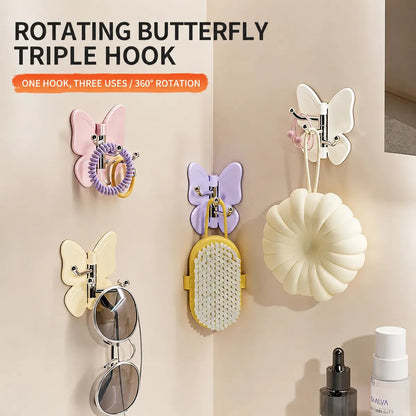 🔥SISTE DAG 50% RABATT – 🦋Roterende sommerfuglkrok uten boring (4-pakning)