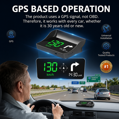 Head-Up Display (HUD) – GPS til bilen med digital hastighetsmåler