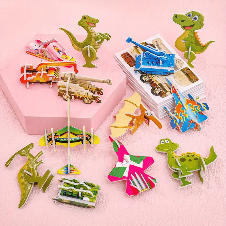 🧩Pedagogiskt 3D-pussel med tecknade figurer – 57 bitar som passar ihop med färgglada karaktärer för kreativt lärande 🎨