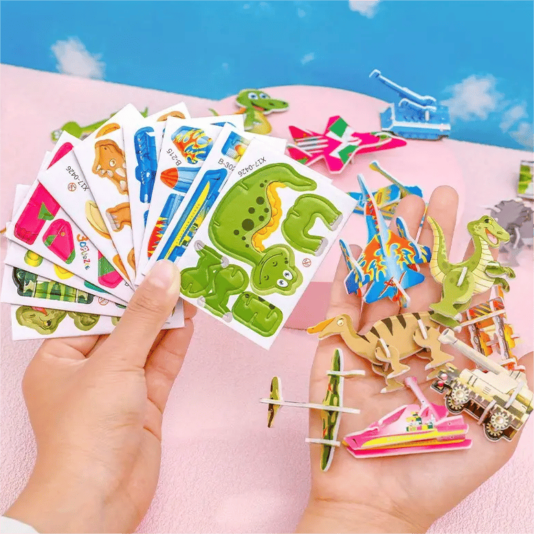 🧩Pedagogiskt 3D-pussel med tecknade figurer – 57 bitar som passar ihop med färgglada karaktärer för kreativt lärande 🎨