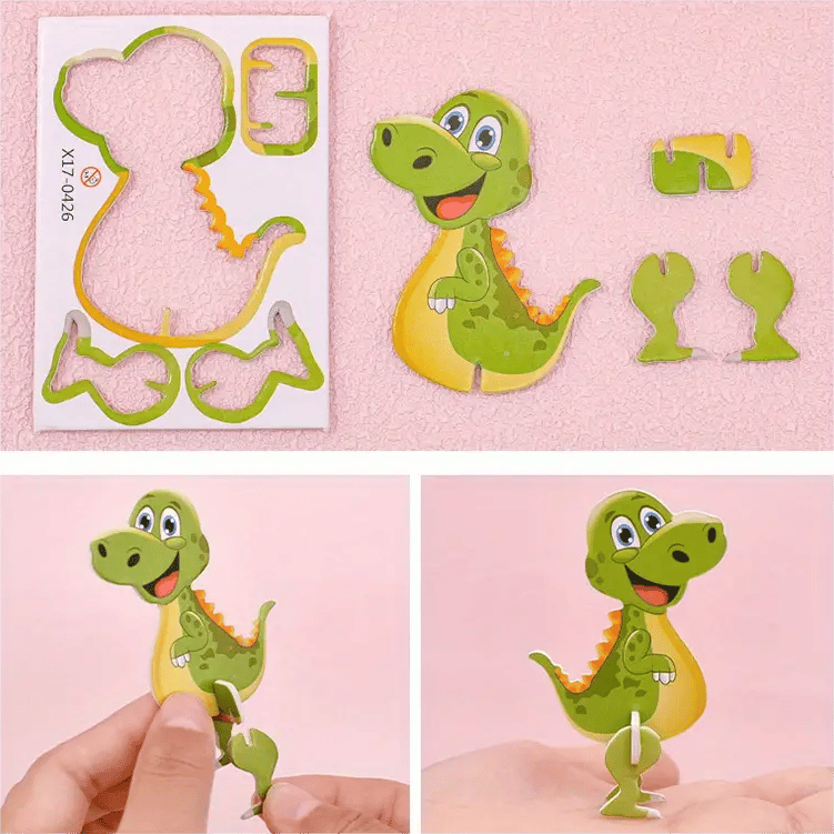 🧩Pedagogiskt 3D-pussel med tecknade figurer – 57 bitar som passar ihop med färgglada karaktärer för kreativt lärande 🎨