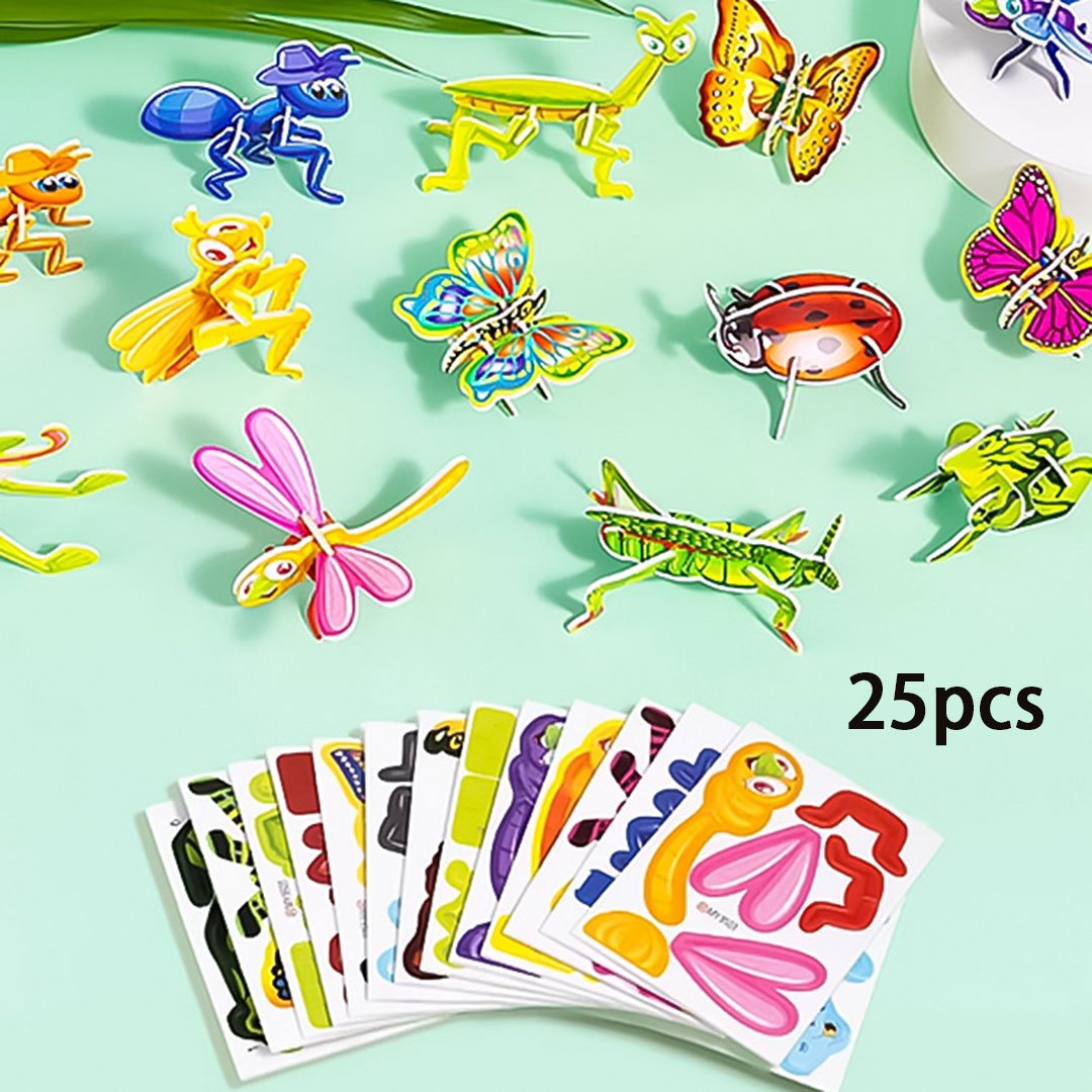 🧩Pedagogiskt 3D-pussel med tecknade figurer – 57 bitar som passar ihop med färgglada karaktärer för kreativt lärande 🎨