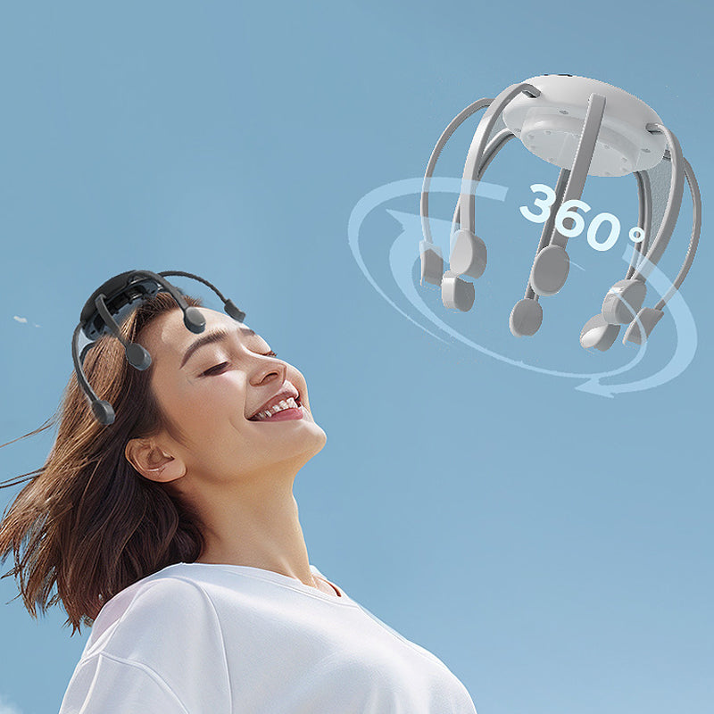🐙 50 % RABATT NÅ! 💆‍♂️ Intelligent blekkspruthodemassasjeapparat – Avslappende elting, flere moduser og bærbart design