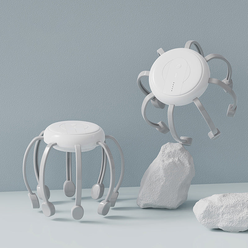 🐙 50 % RABATT NÅ! 💆‍♂️ Intelligent blekkspruthodemassasjeapparat – Avslappende elting, flere moduser og bærbart design