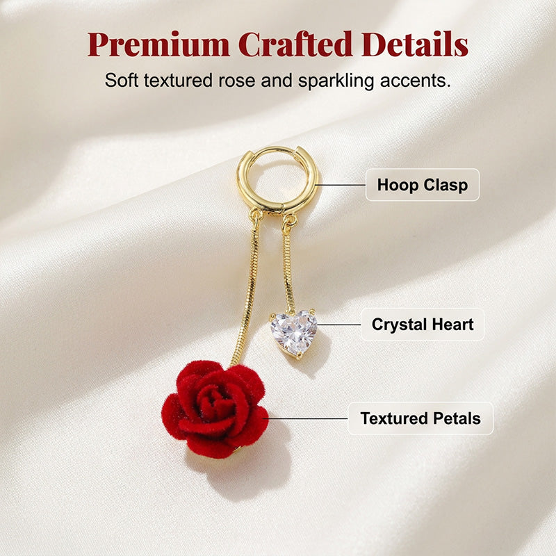 🌹French Vintage Red Rose Dangle Earring